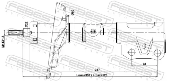 Stoßdämpfer Vorderachse links FEBEST 01110-001FL Bild Stoßdämpfer Vorderachse links FEBEST 01110-001FL