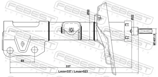 Stoßdämpfer Vorderachse rechts FEBEST 01110-001FR Bild Stoßdämpfer Vorderachse rechts FEBEST 01110-001FR