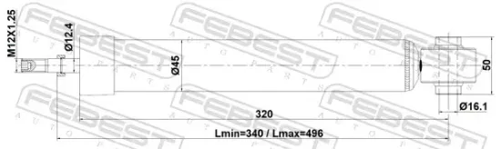 Stoßdämpfer Hinterachse FEBEST 01110-002R Bild Stoßdämpfer Hinterachse FEBEST 01110-002R
