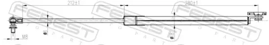 Gasfeder, Koffer-/Laderaum hinten links FEBEST 01117-008LH Bild Gasfeder, Koffer-/Laderaum hinten links FEBEST 01117-008LH