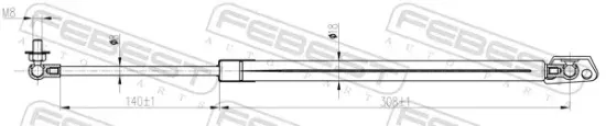 Gasfeder, Koffer-/Laderaum hinten links FEBEST 01117-009LH Bild Gasfeder, Koffer-/Laderaum hinten links FEBEST 01117-009LH