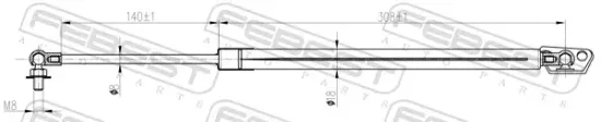 Gasfeder, Koffer-/Laderaum hinten rechts FEBEST 01117-009RH Bild Gasfeder, Koffer-/Laderaum hinten rechts FEBEST 01117-009RH