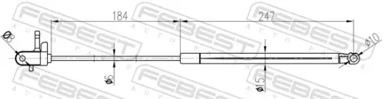 Gasfeder, Koffer-/Laderaum FEBEST 01117-014 Bild Gasfeder, Koffer-/Laderaum FEBEST 01117-014