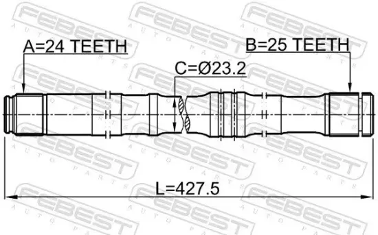 Antriebswelle Vorderachse links FEBEST 0112-ZNR10LH Bild Antriebswelle Vorderachse links FEBEST 0112-ZNR10LH