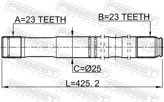 Antriebswelle Vorderachse links FEBEST 0112-ZZT251LH Bild Antriebswelle Vorderachse links FEBEST 0112-ZZT251LH