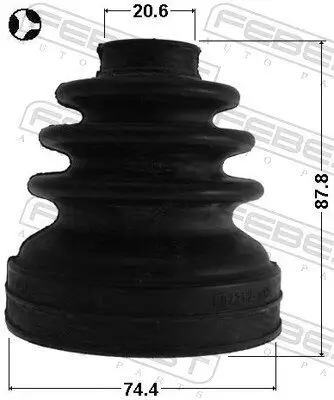 Faltenbalg, Antriebswelle getriebeseitig FEBEST 0115-ZZE150T Bild Faltenbalg, Antriebswelle getriebeseitig FEBEST 0115-ZZE150T