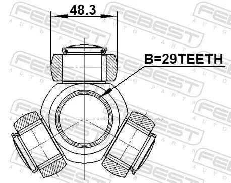 Tripodestern, Antriebswelle FEBEST 0116-KUN26 Bild Tripodestern, Antriebswelle FEBEST 0116-KUN26