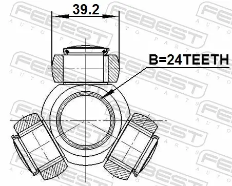Tripodestern, Antriebswelle FEBEST 0116-NDE180 Bild Tripodestern, Antriebswelle FEBEST 0116-NDE180