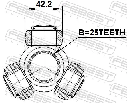 Tripodestern, Antriebswelle FEBEST 0116-ZVW30 Bild Tripodestern, Antriebswelle FEBEST 0116-ZVW30