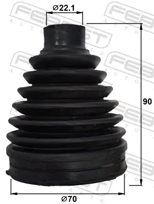 Faltenbalg, Antriebswelle Hinterachse radseitig FEBEST 0117P-AXAH54R Bild Faltenbalg, Antriebswelle Hinterachse radseitig FEBEST 0117P-AXAH54R