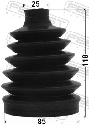 Faltenbalgsatz, Antriebswelle radseitig FEBEST 0117P-GRX125 Bild Faltenbalgsatz, Antriebswelle radseitig FEBEST 0117P-GRX125