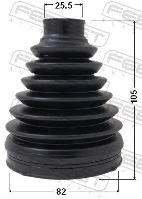 Faltenbalg, Antriebswelle radseitig FEBEST 0117P-ZZE150 Bild Faltenbalg, Antriebswelle radseitig FEBEST 0117P-ZZE150