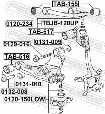 Trag-/Führungsgelenk FEBEST 0120-150LOW Bild Trag-/Führungsgelenk FEBEST 0120-150LOW