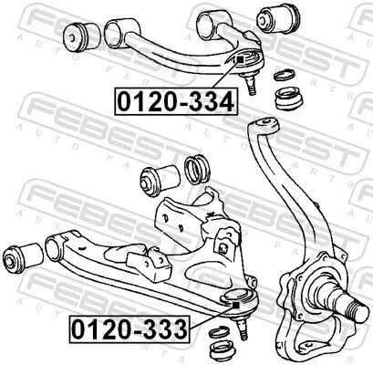 Trag-/Führungsgelenk Vorderachse unten FEBEST 0120-333 Bild Trag-/Führungsgelenk Vorderachse unten FEBEST 0120-333