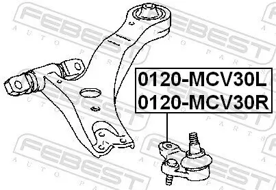 Trag-/Führungsgelenk FEBEST 0120-MCV30R Bild Trag-/Führungsgelenk FEBEST 0120-MCV30R