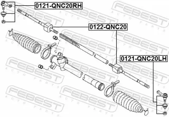 Spurstangenkopf Vorderachse links FEBEST 0121-QNC20LH Bild Spurstangenkopf Vorderachse links FEBEST 0121-QNC20LH