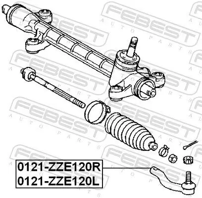 Spurstangenkopf FEBEST 0121-ZZE120L Bild Spurstangenkopf FEBEST 0121-ZZE120L