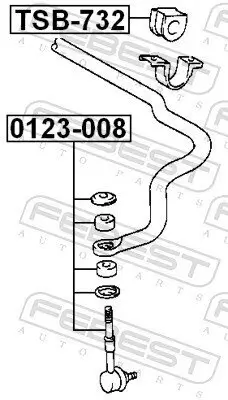 Stange/Strebe, Stabilisator Vorderachse FEBEST 0123-008 Bild Stange/Strebe, Stabilisator Vorderachse FEBEST 0123-008