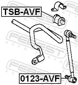Stange/Strebe, Stabilisator Vorderachse FEBEST 0123-AVF Bild Stange/Strebe, Stabilisator Vorderachse FEBEST 0123-AVF