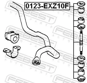 Stange/Strebe, Stabilisator Vorderachse FEBEST 0123-EXZ10F Bild Stange/Strebe, Stabilisator Vorderachse FEBEST 0123-EXZ10F