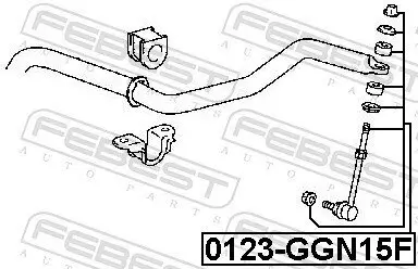 Stange/Strebe, Stabilisator Vorderachse FEBEST 0123-GGN15F Bild Stange/Strebe, Stabilisator Vorderachse FEBEST 0123-GGN15F