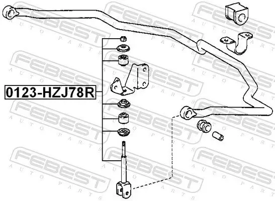 Stange/Strebe, Stabilisator Hinterachse FEBEST 0123-HZJ78R Bild Stange/Strebe, Stabilisator Hinterachse FEBEST 0123-HZJ78R