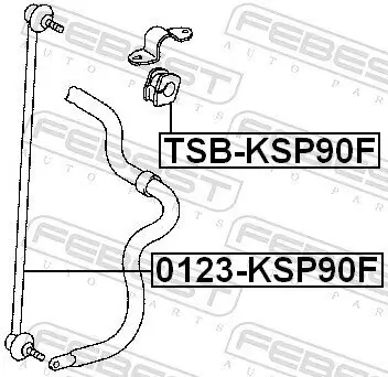 Stange/Strebe, Stabilisator Vorderachse FEBEST 0123-KSP90F Bild Stange/Strebe, Stabilisator Vorderachse FEBEST 0123-KSP90F