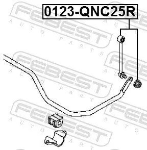 Stange/Strebe, Stabilisator Hinterachse FEBEST 0123-QNC25R Bild Stange/Strebe, Stabilisator Hinterachse FEBEST 0123-QNC25R