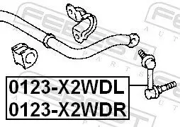 Stange/Strebe, Stabilisator Vorderachse rechts FEBEST 0123-X2WDR Bild Stange/Strebe, Stabilisator Vorderachse rechts FEBEST 0123-X2WDR