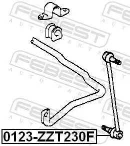 Stange/Strebe, Stabilisator Vorderachse FEBEST 0123-ZZT230F Bild Stange/Strebe, Stabilisator Vorderachse FEBEST 0123-ZZT230F