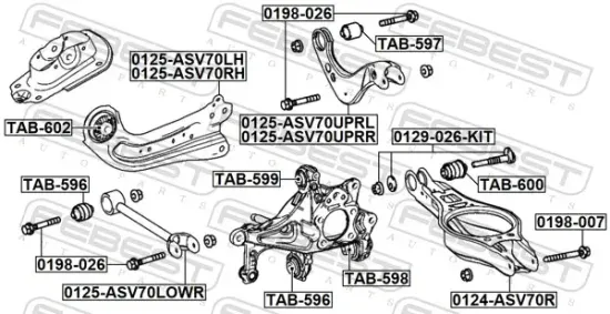 Lenker, Radaufhängung Hinterachse unten FEBEST 0124-ASV70R Bild Lenker, Radaufhängung Hinterachse unten FEBEST 0124-ASV70R