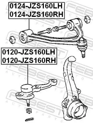 Lenker, Radaufhängung Vorderachse links FEBEST 0124-JZS160LH Bild Lenker, Radaufhängung Vorderachse links FEBEST 0124-JZS160LH