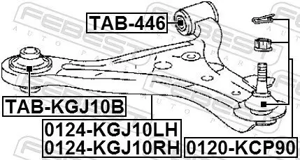 Lenker, Radaufhängung vorne rechts FEBEST 0124-KGJ10RH Bild Lenker, Radaufhängung vorne rechts FEBEST 0124-KGJ10RH