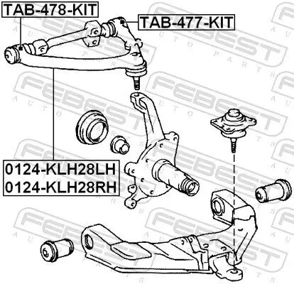 Lenker, Radaufhängung vorne links FEBEST 0124-KLH28LH Bild Lenker, Radaufhängung vorne links FEBEST 0124-KLH28LH