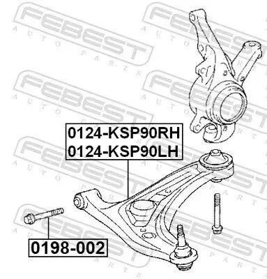 Lenker, Radaufhängung vorne links FEBEST 0124-KSP90LH Bild Lenker, Radaufhängung vorne links FEBEST 0124-KSP90LH