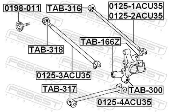 Lenker, Radaufhängung Hinterachse unten FEBEST 0125-4ACU35 Bild Lenker, Radaufhängung Hinterachse unten FEBEST 0125-4ACU35