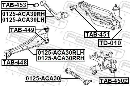 Lenker, Radaufhängung links Hinterachse oben FEBEST 0125-ACA30LH Bild Lenker, Radaufhängung links Hinterachse oben FEBEST 0125-ACA30LH