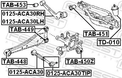 Lenker, Radaufhängung hinten FEBEST 0125-ACA30TIP Bild Lenker, Radaufhängung hinten FEBEST 0125-ACA30TIP