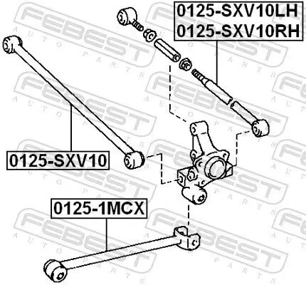 Lenker, Radaufhängung Hinterachse FEBEST 0125-SXV10 Bild Lenker, Radaufhängung Hinterachse FEBEST 0125-SXV10