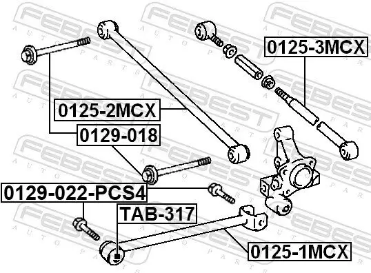 Sturzkorrekturschraube FEBEST 0129-022-PCS4 Bild Sturzkorrekturschraube FEBEST 0129-022-PCS4