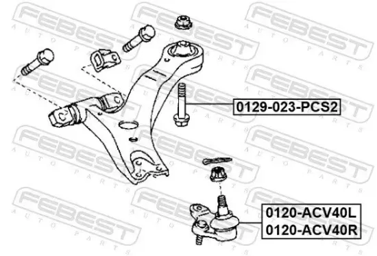 Sturzkorrekturschraube FEBEST 0129-023-PCS2 Bild Sturzkorrekturschraube FEBEST 0129-023-PCS2