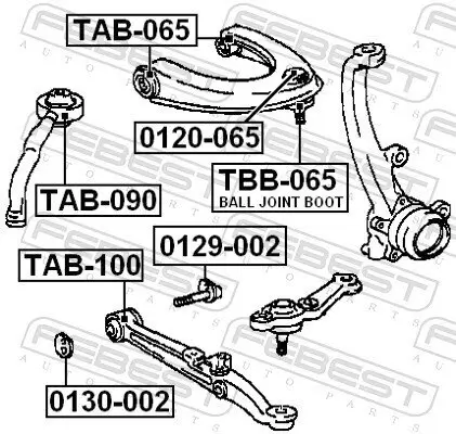 Nachlaufschale, Achskörper FEBEST 0130-002 Bild Nachlaufschale, Achskörper FEBEST 0130-002