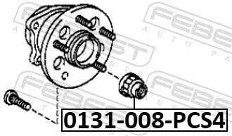 Nachlaufschale, Achskörper FEBEST 0131-008-PCS4 Bild Nachlaufschale, Achskörper FEBEST 0131-008-PCS4