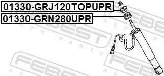 Distanzrohr, Stoßdämpfer FEBEST 01330-GRN280UPR Bild Distanzrohr, Stoßdämpfer FEBEST 01330-GRN280UPR