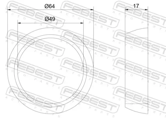 Dichtung, Abgasrohr FEBEST 01491-002 Bild Dichtung, Abgasrohr FEBEST 01491-002
