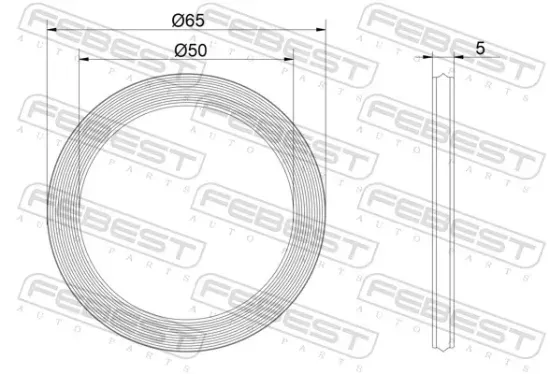Dichtung, Abgasrohr FEBEST 01491-004 Bild Dichtung, Abgasrohr FEBEST 01491-004