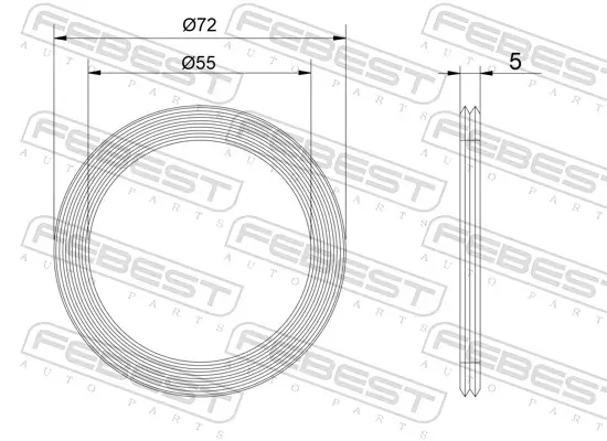 Dichtung, Abgasrohr FEBEST 01491-008 Bild Dichtung, Abgasrohr FEBEST 01491-008