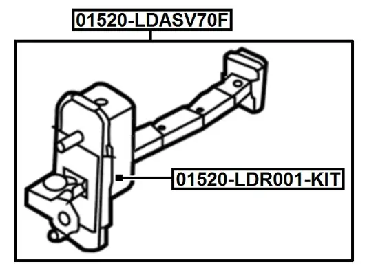 Türfeststeller vorne rechts FEBEST 01520-LDASV70F Bild Türfeststeller vorne rechts FEBEST 01520-LDASV70F