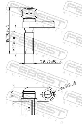 Sensor, Raddrehzahl Hinterachse links FEBEST 01606-001 Bild Sensor, Raddrehzahl Hinterachse links FEBEST 01606-001