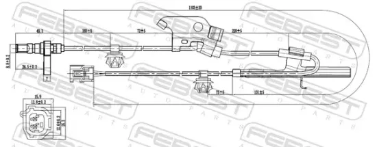 Sensor, Raddrehzahl Vorderachse links FEBEST 01606-003 Bild Sensor, Raddrehzahl Vorderachse links FEBEST 01606-003
